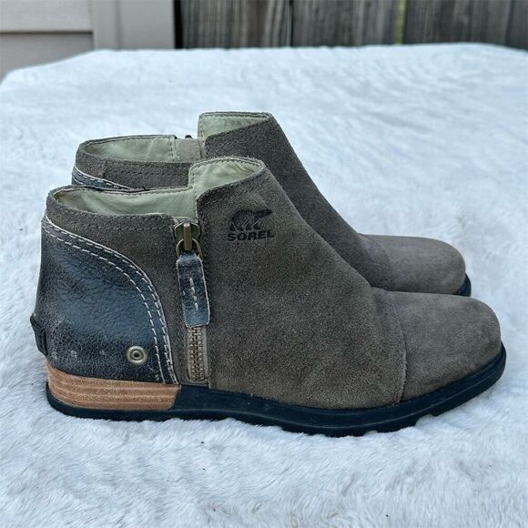 Sorel Women's Chelsea Ankle Boots Brown Suede Leather Size 7 - Picture 1 of 13